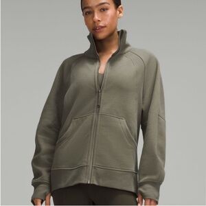 Scuba Oversized Funnel Neck Hoodie In
Army Green